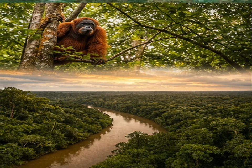 Borneo: řeka a prales